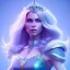 Placeholder: A portrait of a full body crystalised blue pink queen,smiling face, blue eyes, long blond hair, atmospheric, realistic, unreal engine, lighting