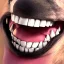 Placeholder: black alpha wolf baring teeth photorealistic