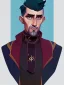 Placeholder: Portrait of a 40 year old strange gay wizard