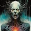 Placeholder: a surreal full body portrait of the inner workings of her disturbed mind as a nightmarish charnel house of screaming pain , in the comic book style of , Bill Sienkiewicz, , Alex Pardee , and Jean Giraud Moebius, muted natural color, sharp focus, ethereal , dark and foreboding