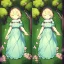 Placeholder: tiny anime girl sleeping in the distance, laying down in a field of flowers, underneath a willow tree, with a butterfly on her nose, hand detail looks human.zoom out