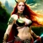 Placeholder: portrait 'beautiful Sexy Busty Redhead Sif',braided long hair,horned helmet, celtic tattoed,crystal clear green eyes,painting by gaston bussiere, greg rutkowski, yoji shinkawa, yoshitaka amano, tsutomu nihei, donato giancola, tim hildebrandt, oil on canvas, cinematic composition, extreme detail,fit full head inside picture,32k