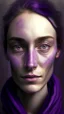 Placeholder: human portrait ultra realistic, purple colors