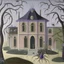 Placeholder: A light purple mansion with spiders painted by Henri Rousseau