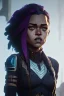 Placeholder: portrait,beautiful tessa thompson, long hair, post-apocalyptic in a cyberpunk city, realistic, intriacte detail, sci-fi fantasy style, volumetric lighting, particales,highly detailed,cinamatic, deep colours,8k