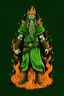 Placeholder: viking with braids standing green flame