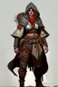 Placeholder: female barbarian dnd character wearing pants and hood