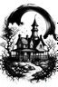 Placeholder: black and white on a white background magic cottage