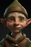 Placeholder: Portrait of a male gnome with short hair, small and intelligent eyes, angular face, aquiline nose,