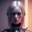 Placeholder: Nordic Woman, silver hair, samurai, cyberpunk, neon, highly detailed, art stations, concept art, smooth, unreal engine 5, god rays, ray tracing, RTX, lumen lighting, ultra detail, volumetric lighting, 3d, finely drawn, high definition, high resolution, gradient background