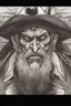 Placeholder: close up portrait of a zombi as a pirate, 2d drawing, background on a boat