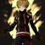 Placeholder: Detailed anime portrait of bakugo from my hero academia, gold hair and golden eyes, black suit, intricate details, full body portrait, keep head in frame, slight smile, black Japanese motif, concept art, highly detailed, digital painting, concept art, sharp focus, illustration, art by Yoji Shinkawa, WLOP and greg rutkowski and alphonse mucha and artgerm and yanjun Chen and Junji ito and Makoto Shinkai, HDR, octane render