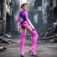 Placeholder: in ruins [Jill Valentine in Resident Evil (Biohazard in Japan)] lola loud from the loud house at age 74 as Jill valentine wearing her pink battlesuit Pink gloves and Pink high heel boots