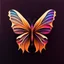 Placeholder: symetry!!, butterfly!!, logo, NFT, futuristic, colorful, curves, lines, shadow, simple, sideview