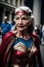 Placeholder: 70 year woman dressed as wonder woman