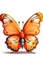 Placeholder: Full art for one cartoon butterfly , white background, cartoon style, no shadows.