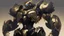 Placeholder: black mecha with golden ornaments, comic style