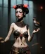 Placeholder: Surreal, steampunk , , cabaret scene. Geisha Russian old woman. Sweat, Birds, Feather, smoking, happy, hot, color fog, people background, highly detailed, concept art, unreal engine 5, god rays, ray tracing, RTX, lumen lighting, ultra detail, volumetric lighting, 3d, finely drawn, high definition, high resolution.