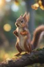 Placeholder: squirrel elf in angry talking tree, bokeh like f/0.8, tilt-shift lens 8k, high detail, smooth render, down-light, unreal engine, prize winning