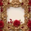 Placeholder: Golden frame baroque with red and roses