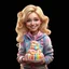 Placeholder: candy girl teenager, 3d, smiling, blonde hair