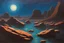 Placeholder: Rocks, night, 2000's sci-fi movies influence, ludwig dettman impressionism painting