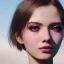 Placeholder: image girl look beautiful, close-up, dramatic, eyes like ocean blue, short hair, smile, 8k, rtx, eyebrows like serious, facing left, hyper realistis