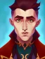 Placeholder: Portrait of a 30 year old strange gay wizard