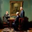 Placeholder: Putin, President Xi Of China And Joe Biden Play Chess With A Pigeon,Ufo And Atomic Bomb Mushroom Cloud,Complex Surgical Instruments Intermixed With A Newborn Boy,Minimalism,Painting By Adrian Ghenie,Rene Magritte,Pablo Picasso,Michelangelo,Salvador Dali,Lucian Freud