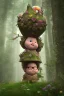 Placeholder: Fat and happy fairy in Forrest background. Style should be like the movie " up"