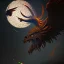 Placeholder: Epic massive Drawing Griffin at night Flying estilo Caravaggio 4k