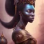 Placeholder: sango fantasy, fantasy magic, intricate, sharp focus, illustration, highly detailed, digital painting, concept art, matte, masterpiece head sexy view black African beauty black afro hair space lady turquoise one head dragon skin African princess facing forward