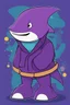 Placeholder: A purple shark in the style of the show Bluey.