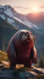 Placeholder: Vampire walrus in carpathians montains sun set ,bokeh like f/0.8, tilt-shift lens 8k, high detail, smooth render, down-light, unreal engine, prize winning