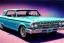 Placeholder: a true-to-life 1963 ford galaxie 500, two-tone paintwork, classic hotrod wheels, pen and color marker, centered, intricate, extreme detailed, photorealism, center view, 1960s suburb background, pivot on ford, painting by cheryl kelley