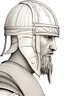 Placeholder: 2d blueprint of a viking helmet, , high detail, smooth render, prize winning