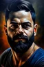 Placeholder: virat kohli oil painting