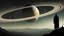 Placeholder: A shadowy figure cloaked in an aura of mystery stands before an expansive view of Saturn, with its rings illuminated against the dark void of space. The figure's eyes reflect a haunting knowledge, and ghostly threads seem to connect him to the celestial giant, symbolizing a deep, otherworldly bond
