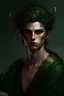 Placeholder: photo, mythological character, androgynous female, dark green skin, brown hair