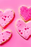 Placeholder: Heart shaped cookies with pink background