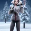 Placeholder: Woman runing in snow