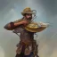 Placeholder: portrait,"Insanely detailed photograph of a mustachioed crossbowman", charo detailed, sequenced Sombrero, detailed D20 flair, digital painting, artstation, concept art, smooth, sharp focus, illustration, art by artgerm and greg rutkowski and alphonse mucha, 8 k