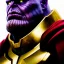 Placeholder: fullbody portrait in oil on canvas of Thanos+Thor fusion with Big Golden Hulkbuster armor, intense stare, masterpiece, realistic, intricate detail, sci-fi fantasy style, volumetric lighting, particles, highly detailed ,cinematic , deep colours, 8k, by Caravaggio