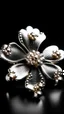 Placeholder: pearly jewel, silver material, glitter, flower shape