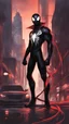 Placeholder: miles morales mix with venom symbiote in solo leveling artstyle, Street boy them, intricate details, highly detailed, high details