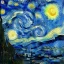 Placeholder: Drawing of the sea at night Vincent van Gogh style