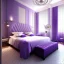 Placeholder: hotel bedroom, modern classic style, lavender colors