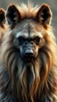Placeholder: Hyenas with human look face and long hair and beard looks like an ancient Sumerian gods