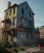 Placeholder: Realistic image, giant woman head inside a house, looks out through the open windows. people on the street are watching him, soft color, highly detailed, unreal engine 5, ray tracing, RTX, lumen lighting, ultra detail, volumetric lighting, 3d, finely drawn, high definition, high resolution.