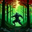 Placeholder: Ninja art full body in they forest